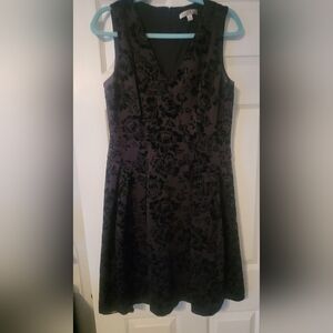 Simply Liliana Black and Velvet Floral Mini Dress